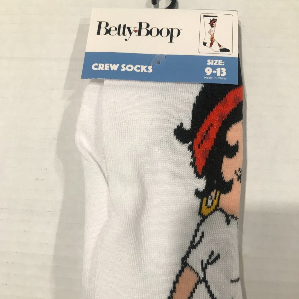 Betty Boop, Betty Boop Socks, Crew Socks, Size 9-13